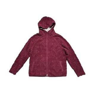 Carbon2Cobalt Wanderlust Fleece Jacket Womens XS Maroon‎ Full Zip Sustainable